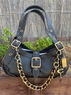 Novelty Strap| Bag Strap| Chunky Brass Metal & Leather Chain Link| Heart Shaped